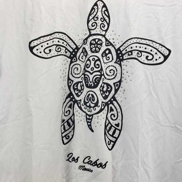 Los Cabos Mexico Turtle Tshirt Top Women's Size M NWT - Picture 2 of 5